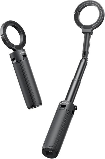 ULANZI MT71 Mini Magnetic Selfie Stick Tripod, Foldable & Lightweight, 180° Tilt, Compatible with iPhone 17-12 Series, with Adhesive Magnetic Ring for Desktop Shooting/Vlog/Selfie
