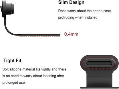 USB C-Type Anti Loss Dust Plugs, USB C-Type Port Silicone Dust Covers, with Detachable Adhesive for Mobile Phone, Compatible with 15, 16 17 Plus Pro Max..., All USB C Ports