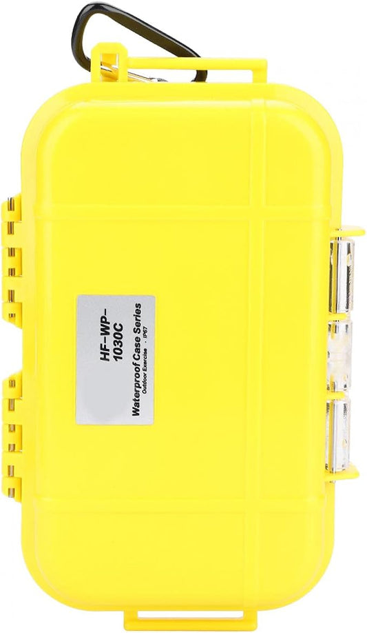 Tiiyee Small Waterproof Storage Case, Dry Box Protective Case Shockproof Survival Storage Container 6.29 * 3.54 * 1.57in Floating Hard Shell Wet Dry Box Airtight for Fishing Outdoor Gear