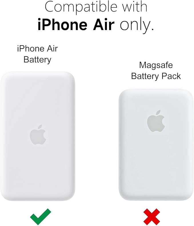 oakxco Silicone Case Compatible with iPhone Air Magsafe Battery Pack, Ultra Thin Slim Cover for 17 Air Battery Pack, TPU Rubber Scratch & Shatter Resistant Cover, Crystal Clear