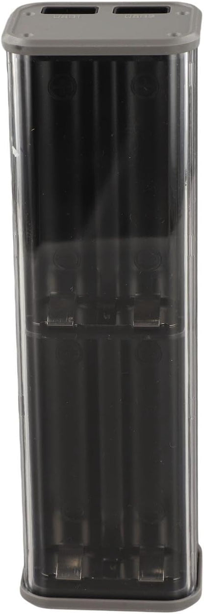 4x21700 Power Bank Case, 22.5W Fast Charging DIY Battery Box with LED Display, Transparent ABS Shell for Flat Top Lithium Cells, Portable Charger Housing Kit(black Upgraded)