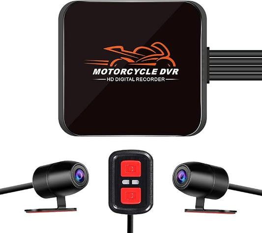 VSYSTO WiFi Motorcycle Dash Cam, 2 Channels 130° Wide Angle Lens Starlight Night Vision Front & Rear HD 1080P Camera Motorbike DVR System, G-Sensor, Loop Recording (Black-D6L)