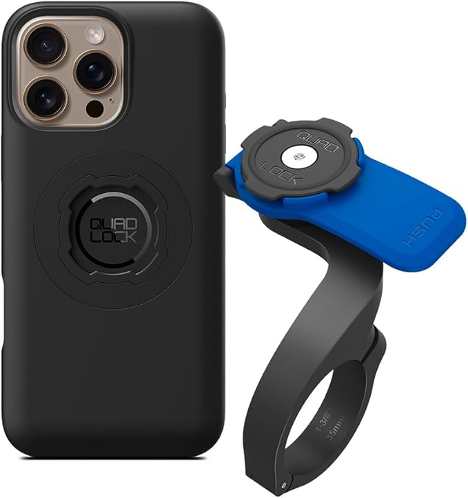 Quad Lock Out Front Handlebar Bike Phone Mount (V3) with MAG Phone Case for iPhone 16 Pro Max