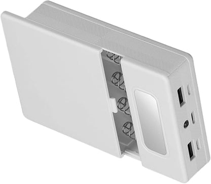 Battery Holder Case for Phone Electronics Fast Charging Portable Charging Power Shell 18650 Battery Box Case Shell ABS Enclosure White