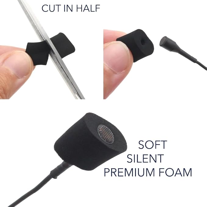 URSA Foamies Pro - Pack of 12 (Black) | Soft Foam Mounts for Wireless Lavalier Mics | Microphone Foam Covers | Stick Directly to Skin or Costume | Fits Most Microphone Brands | Lav Mic Accessories