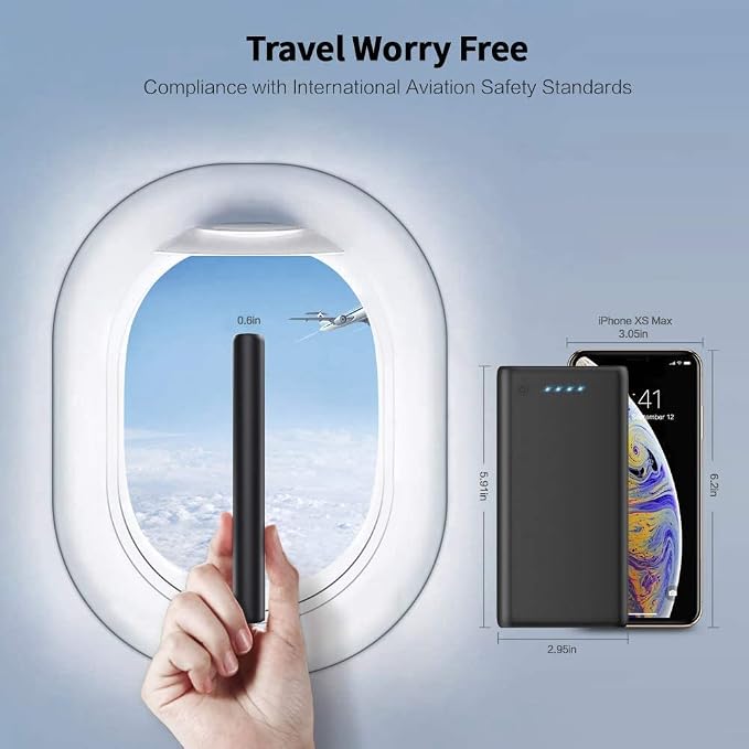 Portable Charger Power Bank 25800mAh,5V/3A Fast Charging Portable Phone Charger,3 USB Ports External Battery Pack Backup Travel Camping Essential for iPhone 17/16/15/14,Samsung Galaxy Android iPad etc