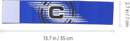 LUOZZY 3pcs Soccer Captain Armband Adjustable Football Basketball Player Armband Team Leader Armlets Elastic Arm Bands, Blue