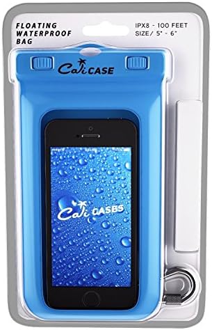 CaliCase Universal Waterproof Floating Phone Pouch - IPX8 Waterproof Floating Phone Case with Lanyard for iPhone X-15/ S20-S24/ Pixel 4-8 - Blue