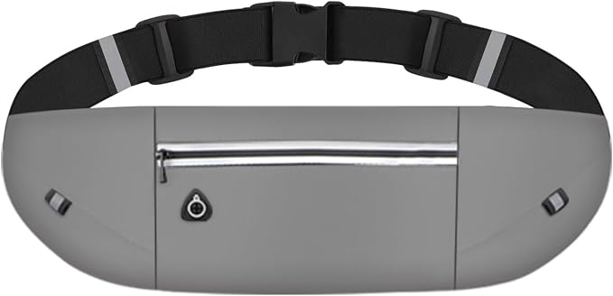 Slim Running Belt Fanny Pack for Men Women, Running Phone Holder Runners Pouch Waist Pack for Workout (1198, Gray)