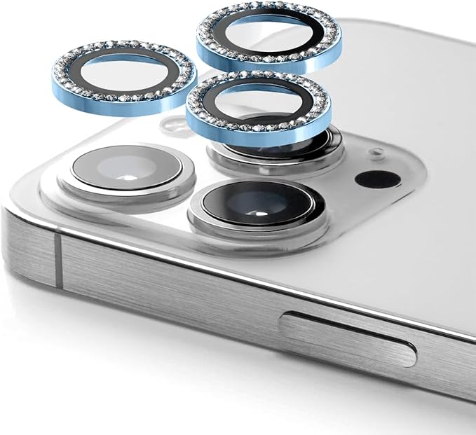 CASETiFY Camera Lens Gem [Easy Application] for iPhone 16 Pro / 16 Pro Max - Baby Blue