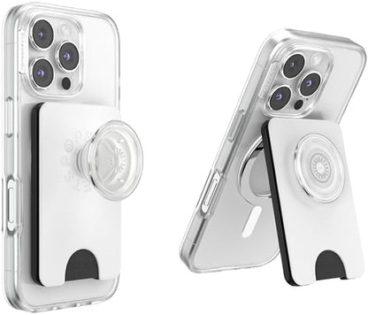 PopSockets Kick-Out Wallet for MagSafe, Adjustable Kickstand, Magnetic Stand, White - White