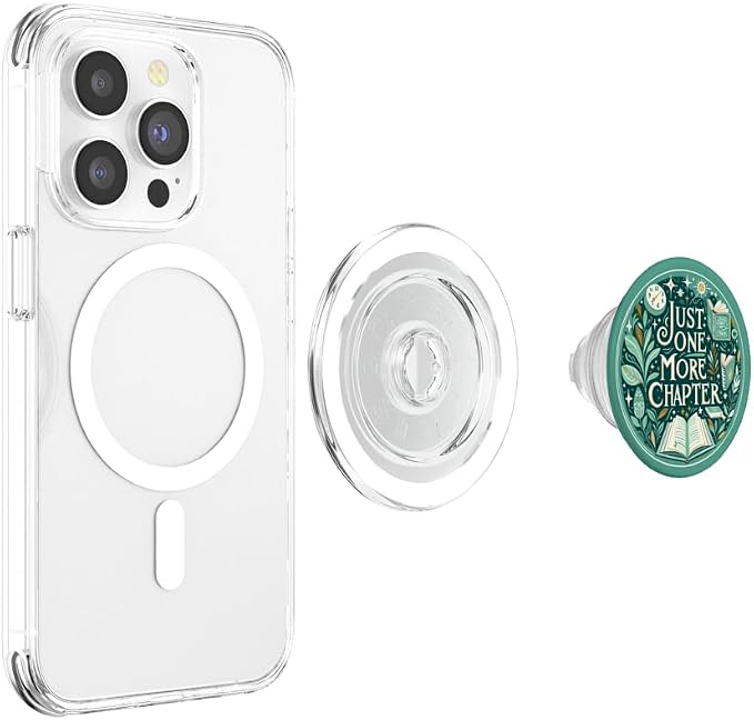 Just One More Chapter Bookish Reading Green Teal Book Lover PopSockets PopGrip for MagSafe