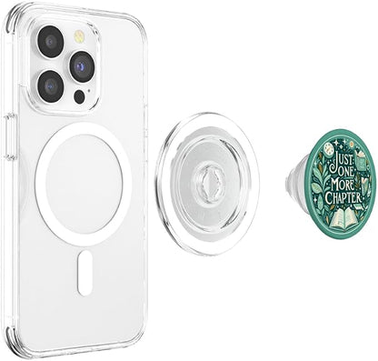 Just One More Chapter Bookish Reading Green Teal Book Lover PopSockets PopGrip for MagSafe