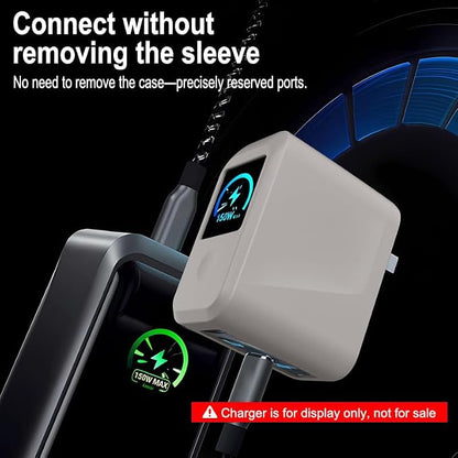 Charger Case Compatible with Anker Prime 160W Charger, for Smart Display Protection & Scratch-Resistant Cover (Black)