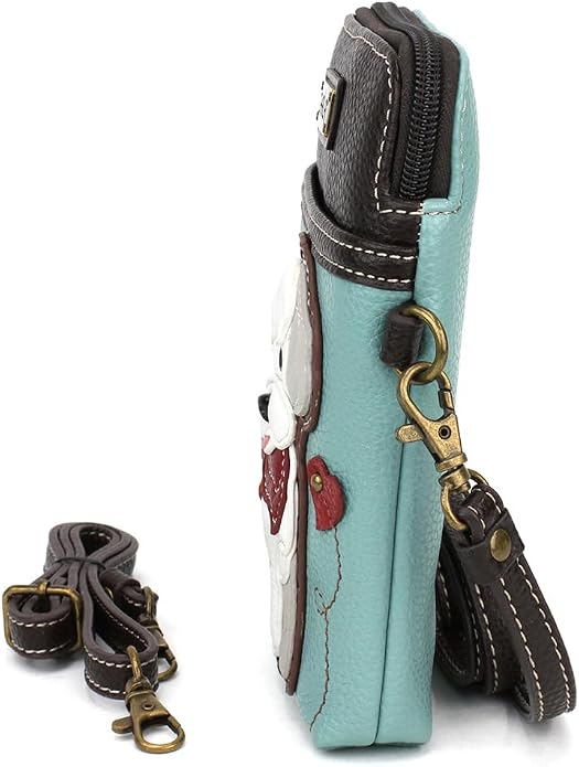 CHALA Dog Collection Cell Phone Crossbody Purse-Women PU Leather/Canvas Multicolor Handbag with Adjustable Strap