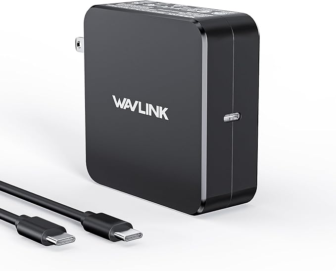 WAVLINK 118W GaN Charger, Ultra-Fast PD3.0 USB C Charger with GaN Ⅱ Tech, One-Port Wall Charger Power Adapter for Laptops, iPhone, Android (with USB-C Cable), Portable for Anywhere You Travel