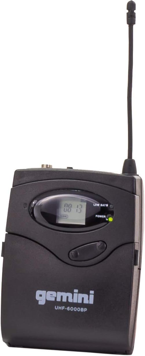 Gemini Sound UHF-6100HL Wireless Mic System – UHF Receiver with 256 Selectable Frequencies, Headset & Lavalier Mic, 240ft Range, LCD Display, Noise-Free Audio for Performers & Instructors