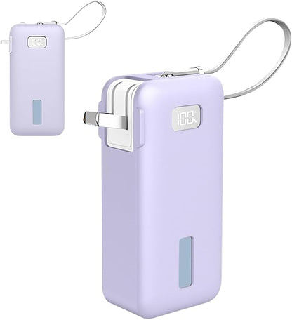 Case for Anker Nano 3-in-1 Portable Charger 10000mAh – Washable Protection Sleeve, Full Access to Charging Ports, Shockproof, Drop-Resistant, with Case-Friendly Charging[Purple]