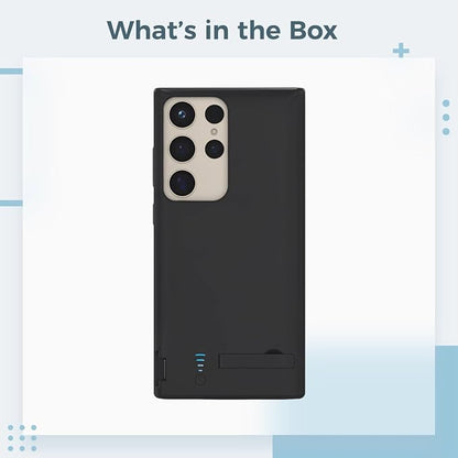 Power Bank Case for S25/S24, 5000Mah with Built-in Kickstand, Led Indicator, Slim Protective Design