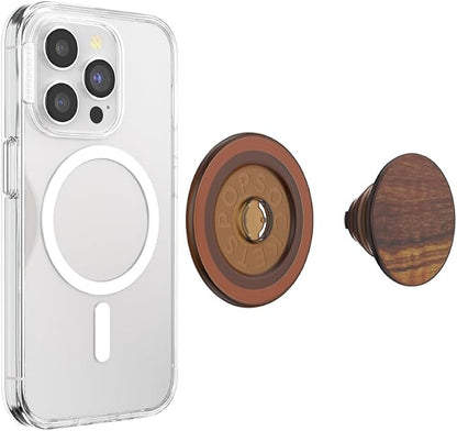 PopSockets Phone Grip for MagSafe, Magnetic Holder, Phone Stand, Brown - Olive Wood