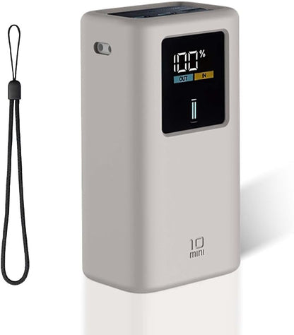 Silicone Case for CUKTECH 10 Mini Power Bank (10000mAh 55W) Full-Body Protective Cover for CUKTECH 10 Mini Portable Charger,Precise Port Cutouts (Case Only) Grey
