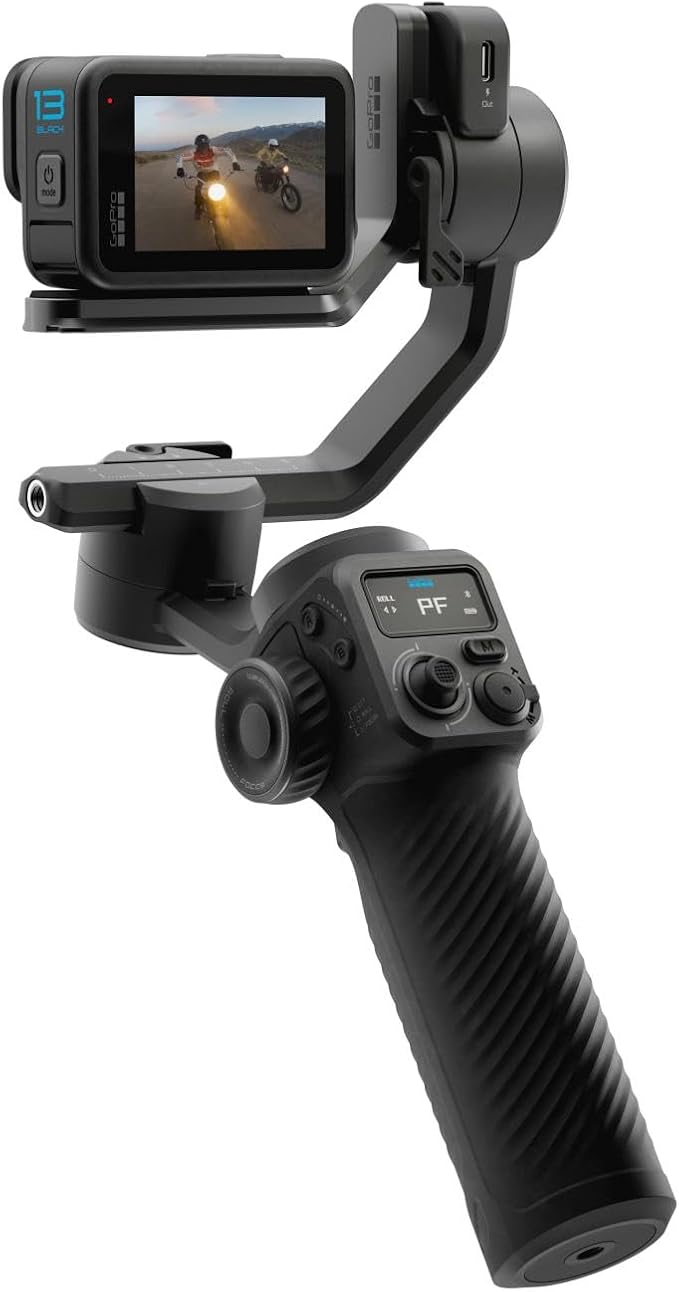 GoPro Fluid Pro AI 3-Axis Gimbal Stabilizer for GoPro Cameras and Smartphones, Subject Tracking, Lighting, Wireless Camera Control, Portable, Vlogging, 360° Rotation, Device Charging