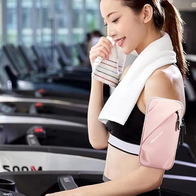 Prime Comfort Phone Holder, Small Crossbody Shoulder Holsters Bag with Arm Band, Fits iPhone and Android, Use for Running, Walking, Hiking & Biking (6.7 Inches, Pink)
