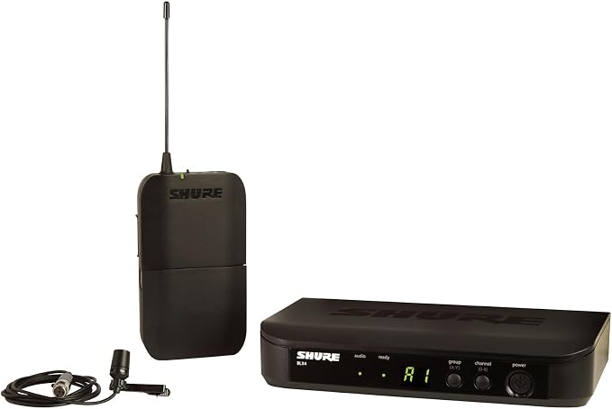 Shure BLX14/CVL UHF Wireless Microphone System - Perfect for Interviews, Presentations, Theater - 14-Hour Battery Life, 300 ft Range | Includes CVL Lavalier Mic, Single Channel Receiver | H8 Band