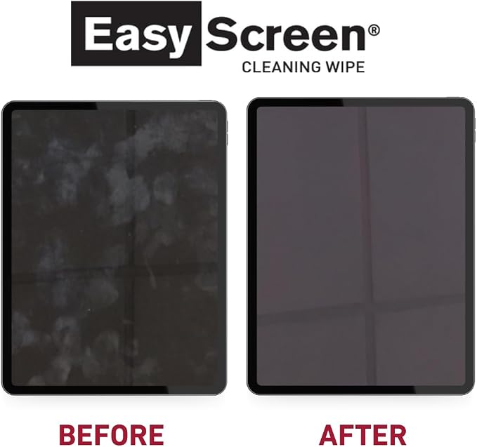 Easy Screen Cleaning Wipes, Canister – Streak-Free, Anti-Smudge Wipes for Electronics, TVs, Laptops, Tablets, Smartphones – 70 Large 6" x 9" Wipes Each, 12 Canisters per Case