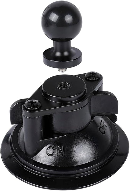 Suction Cup Base Mount with 25mm/1" Ball,Compatible with RAM Mounts and Other B Size Double Ball Socket Arm