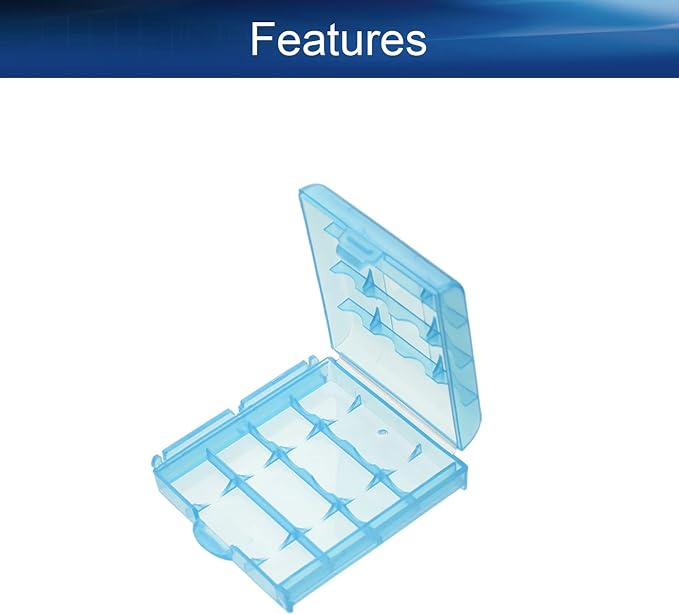 Heyiarbeit 4Pcs AA/AAA Battery Storage Case Organizer Box Holder Blue