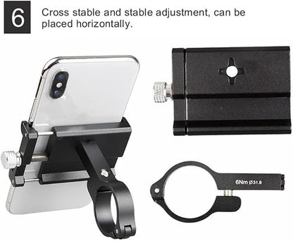 GUB PRO1 Universal Alloy Bike Cell Phone Holder Aluminum Bicycle Handlebar Phone Support for 3.5-6.2inch Bike Bracket Mount