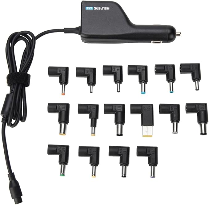 12V 24V Input Laptop Car Charger 16V 18.5V 19V 19.5V 20V DC Power Adapter 90W with 18W QC3.0 USB & 16 Tips 108W Universal for HP Dell IBM Lenovo Acer ASUS Compaq Samsung Sony and More