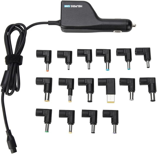 12V 24V Input Laptop Car Charger 16V 18.5V 19V 19.5V 20V DC Power Adapter 90W with 18W QC3.0 USB & 16 Tips 108W Universal for HP Dell IBM Lenovo Acer ASUS Compaq Samsung Sony and More