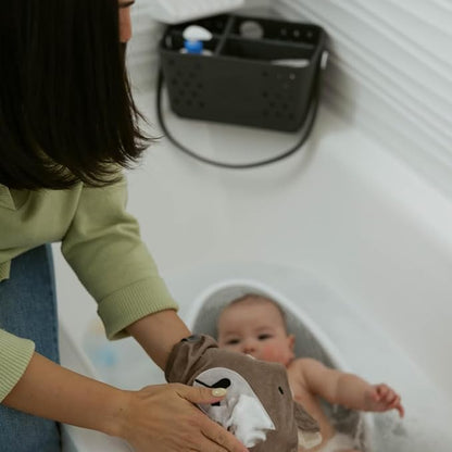 Parker Baby Bath Caddy | BPA Free & Food Grade Shower Caddy Organizer for Toys & Supplies | Quick-Dry, Sturdy & Perfect Size Shower Basket w/Handle in Neutral Colors