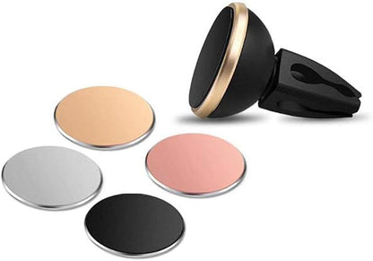 Replacement Metal Plates Set for Magnetic Car Phone Holders, Wall & Air Vent Mounts, Cases, Magnets. Kit of 2 Matte Black Round Iron Discs without Holes. 3M Adhesive Backing. Steel Disks 2 Pack.