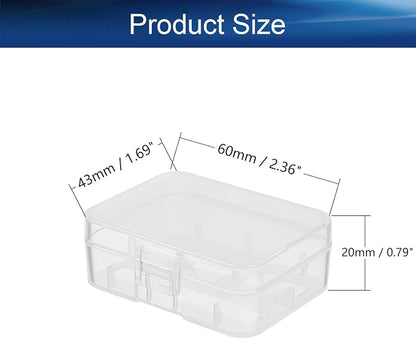 Heyiarbeit Battery Organizer Box PP Battery Storage Case Battery Holder Storage for 18500 Carrying Battery Transparent 2Pcs