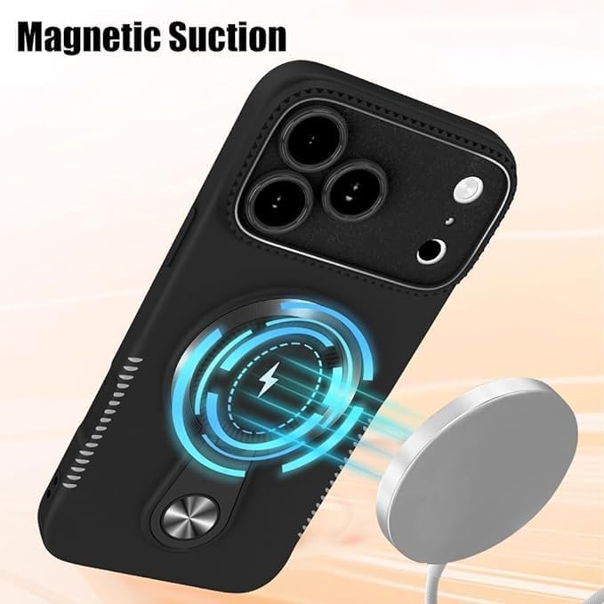 Magnetic for iPhone 17Pro Max/17/17Pro/17Air, Kickstand Frosted Shockproof Case Supports Wireless Charging Ultra-Thin Cover (17Pro Max,Gray) (17 Air,Blue)