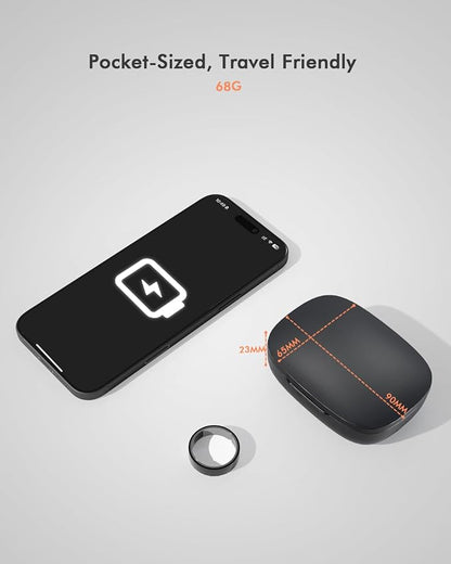 Doohoeek Updated Charging Case Compatible with Oura Ring 4 & 3 Charger, Wireless Power Station Fits Official Chargers & Fit All-Sized Rings Gen 4 & 3 1000mAh (Official Charger NOT Included), Black