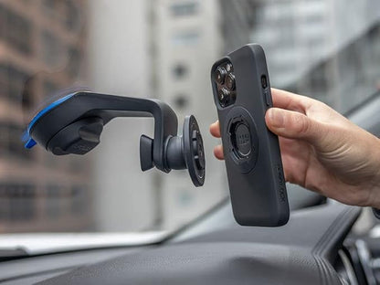 Quad Lock Suction Windshield/Dashboard Car Phone Holder for iPhone, Galaxy, Pixel Cases and Universal Adaptors