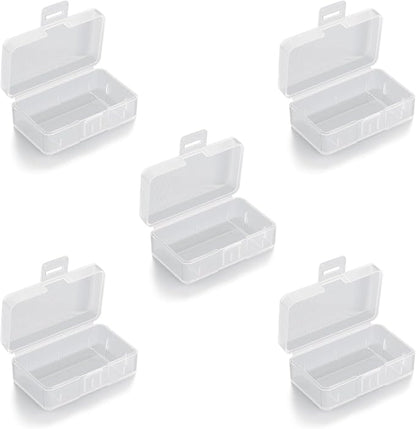 Heyiarbeit Battery Organizer Box PP Battery Storage Case Battery Holder Storage for 9V Carrying Battery Transparent 5Pcs