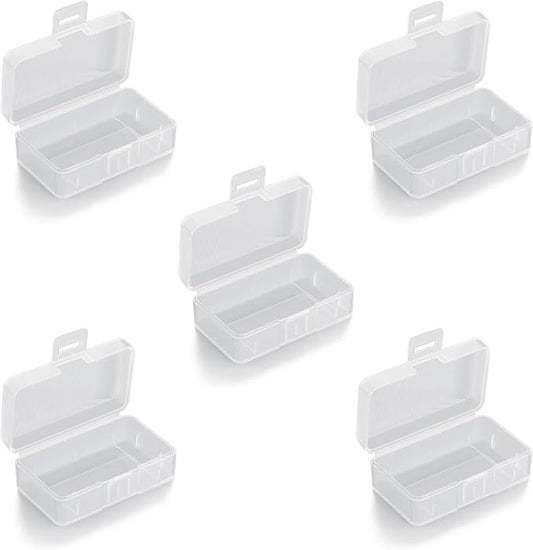 Heyiarbeit Battery Organizer Box PP Battery Storage Case Battery Holder Storage for 9V Carrying Battery Transparent 5Pcs