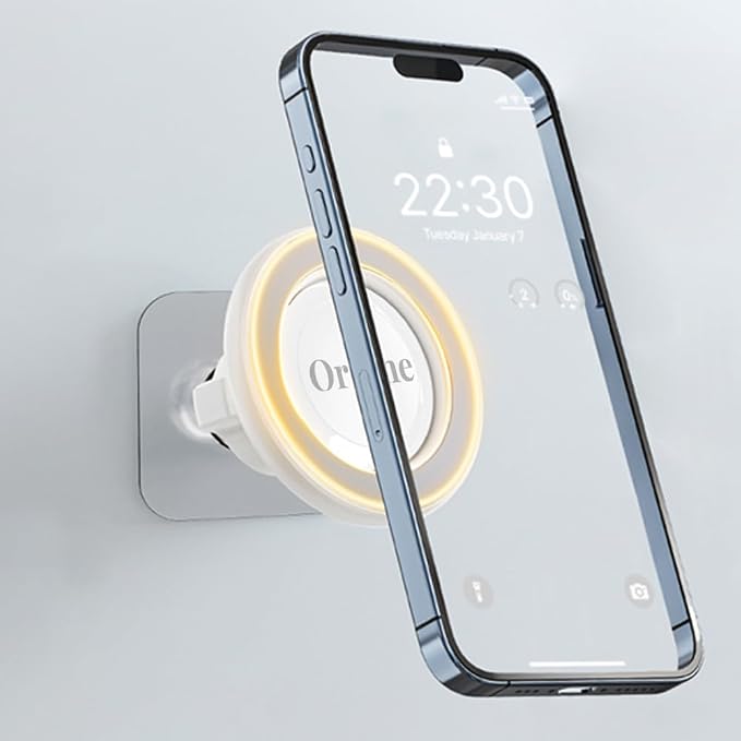 for MagSafe Wall Mount Magnetic Phone Holder Includes All Smartphone Compatible Rings (Self-Adhesive), 360 Degree Free Rotation, Shower Mirror,Bathroom,Kitchen (Black)