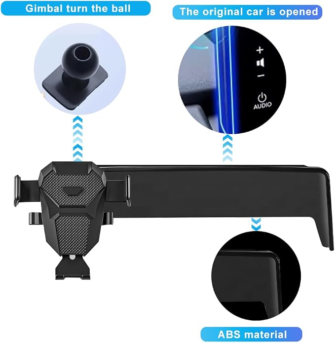 Car Phone Holder for VW/Volkswagen ID.4/ID4 Accessories 2021-2024 2022 2023 Only for 12inch Screen Phone Mount Cell Automobile Cradles Hands-Free 360 Degree Rotation