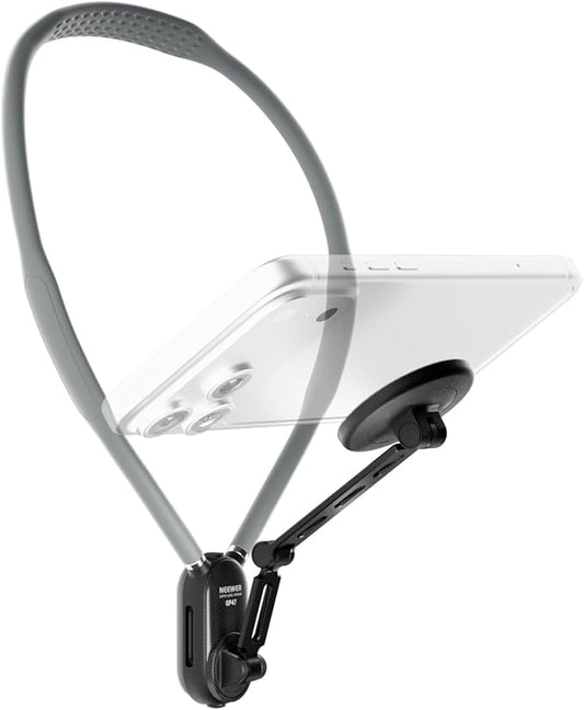 NEEWER Magnetic Phone Neck Holder, Quick Release Cell Phone Chest Mount Stand Adjustable Compatible with MagSafe iPhone Samsung Android, Accessories Kit for POV Vlogging Selfies Video Recording, GP47