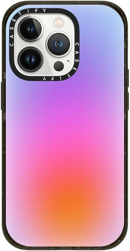 CASETiFY Impact iPhone 14 Pro Case [4X Military Grade Drop Tested / 8.2ft Drop Protection/Compatible with Magsafe] - Color Cloud: A New Thing is On The Way - by Jessica Poundstone - Glossy Black