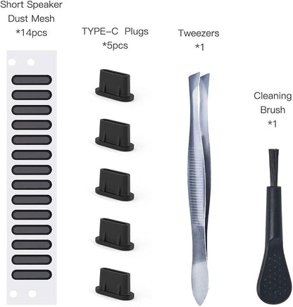 5PACK USB C Dust Plug Type C Port Cover for iPhone 17/16/15 Pro Max Plus Speaker Mesh Cover Protector for iPhone 16/15, Samsung Galaxy S25 S24 S23 S22 S21, MacBook, USB C Port Dustproof Adhesive Cover