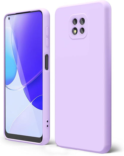 oakxco for Motorola Moto G Power 2021 Phone Case Liquid Silicone, Thin Slim Soft Rubber Gel TPU Plain Simple Cover for Women Girl Cute, Matte Solid Color, Lilac Lavender Light Purple