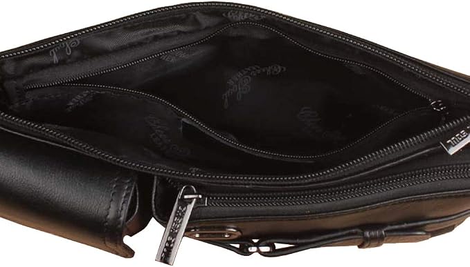 KPYWZER Vintage Leather Waist Bag Fanny Pack for Men&Women Hip Bum Bag with Adjustable Strap for Outdoors Workout Traveling Casual Running Hiking Cycling Black