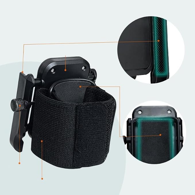 Wristband Phone Holder with Running Armband Cell Phone Armband 360° Rotatable Wristband Phone Holder for iPhone Sumsung Galaxy Android Smartphone Fitness Treadmill Walking Pad Trekking Hiking